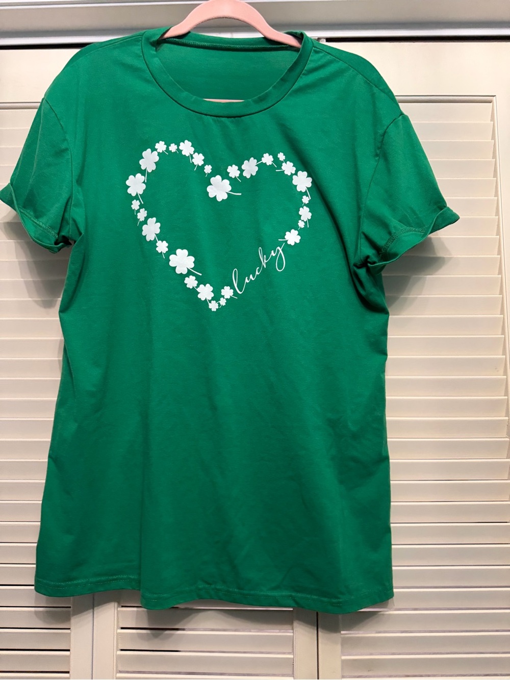 Green Lucky Clover Heart Tee